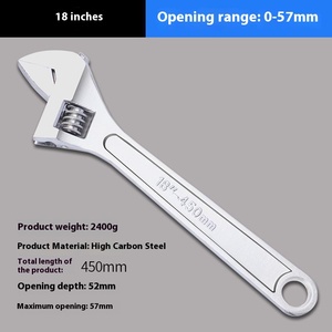 Adjustable Multi-Functional Alloy Steel Wrench Short Handle <b>Large</b> Opening <b>Spanner</b> 1 1/2 Jaw Capacity for Bathroom Use Metric - Product Image 5