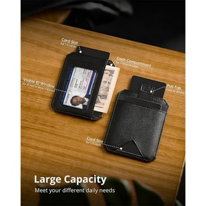 Slim Gift <b>Wallet</b> for Men <b>RFID</b> <b>Blocking</b> Minimalist Vegan Leather Front Pocket Card Holder with Pull Out Strap <b>Wallet</b> - Product Image 2