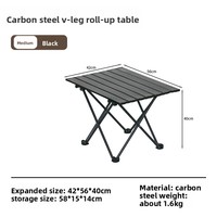Table de pique-nique rectangulaire pliable et portable en alliage d'aluminium pour camping, barbecue, voyage et usage domestique