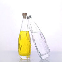 Bouteille en verre facettée vide de 350 ml, 500 ml, 750 ml pour whisky, vodka, brandy, spiritueux