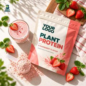 Poudre de protéines végétales avec options de saveurs en bidon, fabrication HACCP, avec saveurs et étiquettes personnalisées - Product Image 1