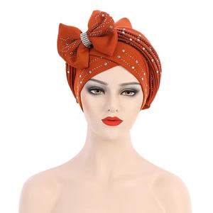 Turbante de estilo africano para mujer, pañuelo para la cabeza de estilo musulmán, con lazo para la cabeza, en oferta - Product Image 6