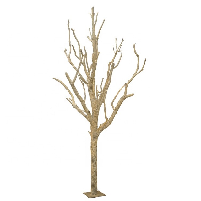 Handmade Superior Quality Durable Eco-Friendly Fiberglass Artificial Bare Trees Silver Birch Branches Trunks Flame-Retardant