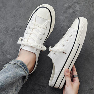 Men's summer low heel <b>half</b>-slipper canvas shoes for men versatile for all occasions <b>half</b>-slipper Canvas trendy Shoes - Product Image 5