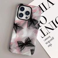 Papillon noir rose créatif Forlphone16 coque de téléphone Foriphone15 Film deux-en-un Forlphone13pro Hard 14p Full Cover