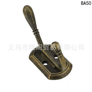Gancho para ropa montado en la pared de estilo antiguo, forma poligonal de aleación de zinc para detrás de puertas o paredes BA50 - Product Image 1
