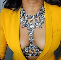 Harnais de corps de luxe scintillant en strass, chaîne de poitrine, chaîne de taille sexy pour bikini, collier de ventre, bijoux pour femme