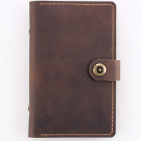 Tùy Chỉnh Bìa Cứng Phụ Kiện Văn Phòng Crazy Horse Leather Case Kinh Doanh Notepad Chủ