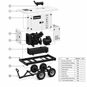 Groupe électrogène diesel d'origine OEM/ODM avec moteur Cummins 50Hz 60Hz 380V 400V 440V 50KW 50KVA 100KW 100KVA 200KW 200KVA - Product Image 5