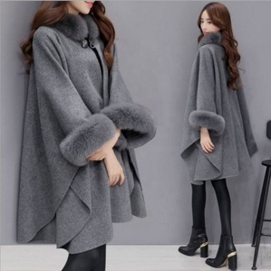 New Design Casual Wool <strong>Coat</strong> for <strong>Women</strong> Long Winter Formal Jacket with Fur Warm Poncho Shawl Cloak in Plus Sizes <strong>S</strong>-5XL - Product Image 1