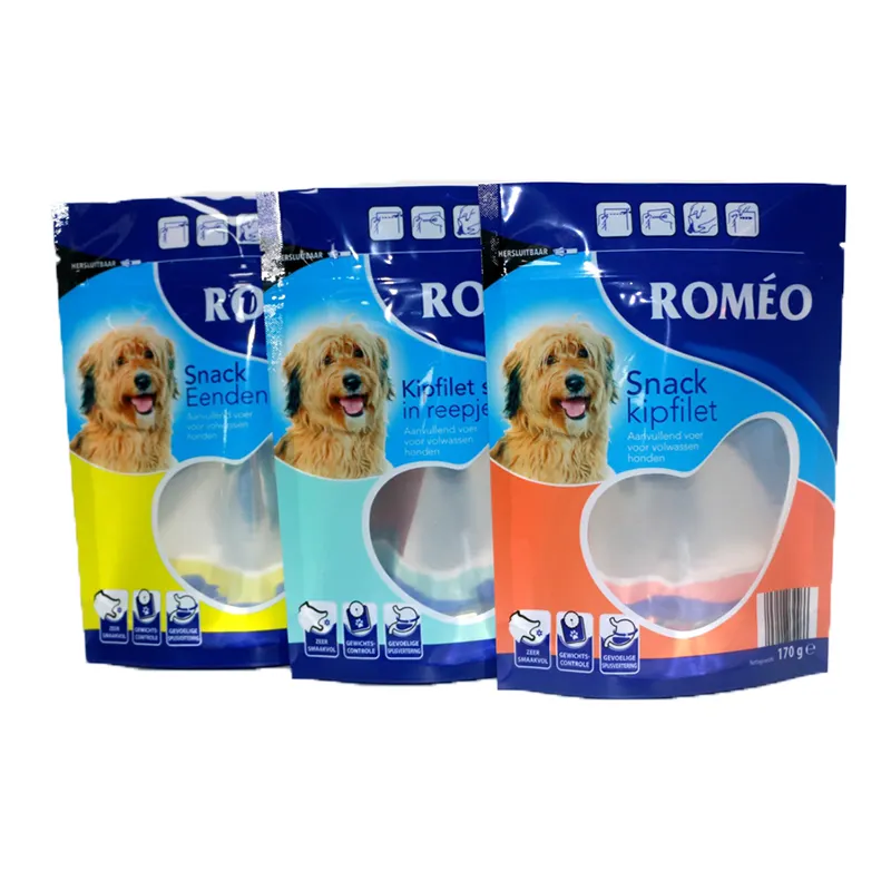 कस्टम Resealable जिपर प्लास्टिक खड़े हो जाओ कुत्ते का इलाज पालतू पशु खाद्य प्लास्टिक बैग Mylar पालतू भोजन बैग