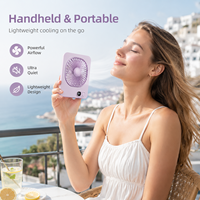 Ventilateur de bureau magnétique portable, batterie rechargeable 1200-2000mAh, design compact pour un rangement facile, pour l'intérieur et l'extérieur en été