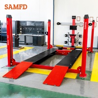 Système de levage de stationnement automatique SAMFD à 4 poteaux, 4000 kg, hydraulique, double cylindre, extra haut, double largeur