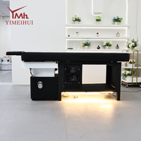 Lit de lavage de cheveux extensible pour salon de beauté avec cuvette en céramique, table de massage thaïlandaise, lit de spa capillaire