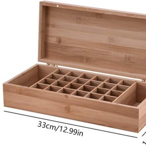 Caja para aceites esenciales, caja de almacenamiento de aceites esenciales con múltiples compartimentos de bambú y madera, caja de exhibición, caja de bambú y madera, cosmética - Product Image 2