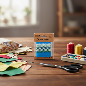 Nastri in Pizzo ILAN 4,5Cm X 0,5M Bianco Verde Scuro per Decorazioni Artigianali - Product Image 2