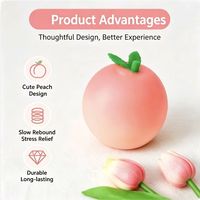 Lot de 12 jouets anti-stress mignons en forme de pêche, en PU à rebond lent, jouets sensoriels à presser en forme de fruits, non toxiques, doux, pour enfants et bureau, cadeau