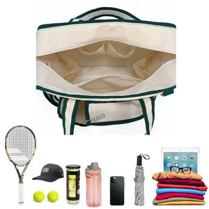 Tennis Bag Canvas Large Capacity Portable Racket Bag For Outdoor Sports <b>Badminton</b> Table Tennis - Product Image 5