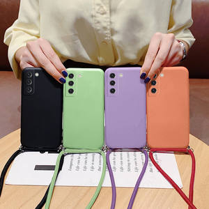 Funda de teléfono móvil Samsung S22 S20 Ultra, collar de silicona con cordón, cubierta trasera para llevar en <span class=keywords><strong>el</strong></span> hombro - Product Image 1