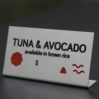 Placas de matrícula de mesa de acero inoxidable personalizables Señalización de menú de código QR para restaurantes Cafés Hoteles