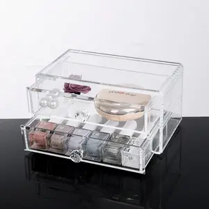 Professional Customization Clear Acrylic Makeup Jewelry Storage Box Drawers Case Cosmetic Storage With Best Quality