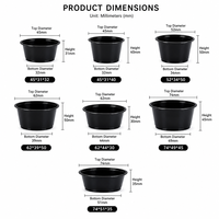 Gobelets à sauce en plastique PET transparent, contenants à sauce jetables avec couvercles pour l'emballage de plats à emporter