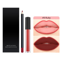 Set de Lápiz Labial Mineral al por Mayor MLM, Logotipo Personalizado, Larga Duración, Vegano, Marca Privada, Lápiz Labial Líquido Mate con Delineador de Labios