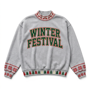 Winter Printed Sweatshirt Mockneck Casual Pullover <b>Long</b> <b>Sleeve</b> Fashion <b>Top</b> Comfortable Everyday Streetwear - Product Image 1