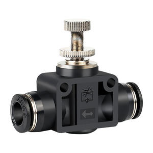 Valve endotrachéale à connexion rapide HVFF-6 avec restricteur de débit réglable et papillon en ligne, en laiton, LSA4/PA8/10-12mm - Product Image 1