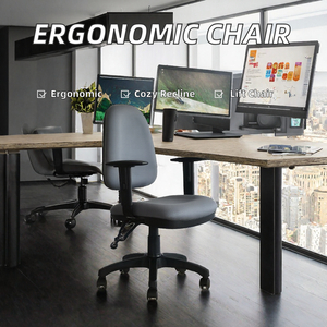 Dual Function Ergonomic Bedroom <b>Office</b> <b>Swivel</b> <b>Chair</b> with Comfortable -Reclining Fabric Art Lift Modern Design for Staff Study - Product Image 2