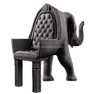 Silla escultural de elefante bebé de fibra de <span class=keywords><strong>resina</strong></span>, sillón de diseñador para escaparate, sofá con respaldo de cuero - Product Image 1