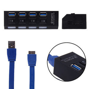 ฮับ USB 3.0 ความเร็วสูง 7 พอร์ต ฮับ USB 3.0 2.0 4 พอร์ต พร้อมไฟ LED สวิตช์เปิด/ปิด + อะแดปเตอร์ไฟฟ้า EU US สำหรับพีซีและแล็ปท็อป - Product Image 5