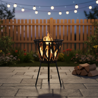 Brasero portable pliable en métal robuste Zhongpin, brûleur à bois moderne pour extérieur, brasero carré pour terrasse