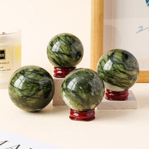 Cristales Curativos Naturales al por Mayor, Esfera de Jade Verde Xiuyu, Bola de Cristal Hecha a Mano para Decoración del Hogar - Product Image 2