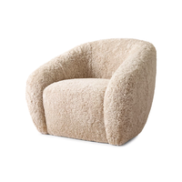 Fauteuil rembourré au design classique, canapé individuel avec accoudoirs cascade, chaise de salon, structure en bois artisanale pour villa et appartement