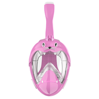 Masque complet de plongée avec tuba confortable pour les enfants Conception à une fenêtre Certifié CE Système respiratoire amélioré Anti-buée Anti-fuite