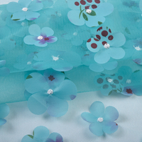 Tissu en maille respirant de haute qualité, 100 % polyester, avec broderie florale à paillettes, pour la mode