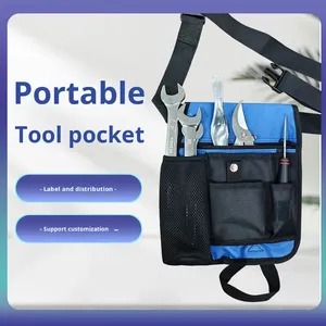Sac banane portable multi-poches en PVC épaissi et résistant à l'usure pour outils, idéal pour électriciens sur chantier - Product Image 2