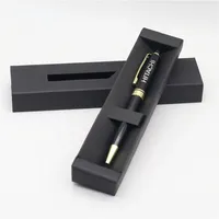 Promotionele Aangepaste Logo Gepersonaliseerde Premium Metalen Pen Met Zwart Papier Gift Box Set Voor Kantoor Mannen