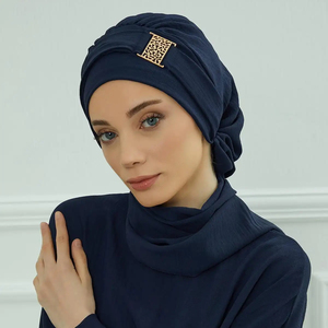 Hijab instantané en pashmina <span class=keywords><strong>de</strong></span> haute qualité pour femmes musulmanes, bandeau turc, turban, bonnets avec accessoires métalliques - Product Image 1