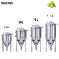 Fermenteur à bière Guten Brew 30L 55L 75L 105L / Équipement de brassage de bière Équipement de fermentation Fermenteur conique pressurisé à double enveloppe
