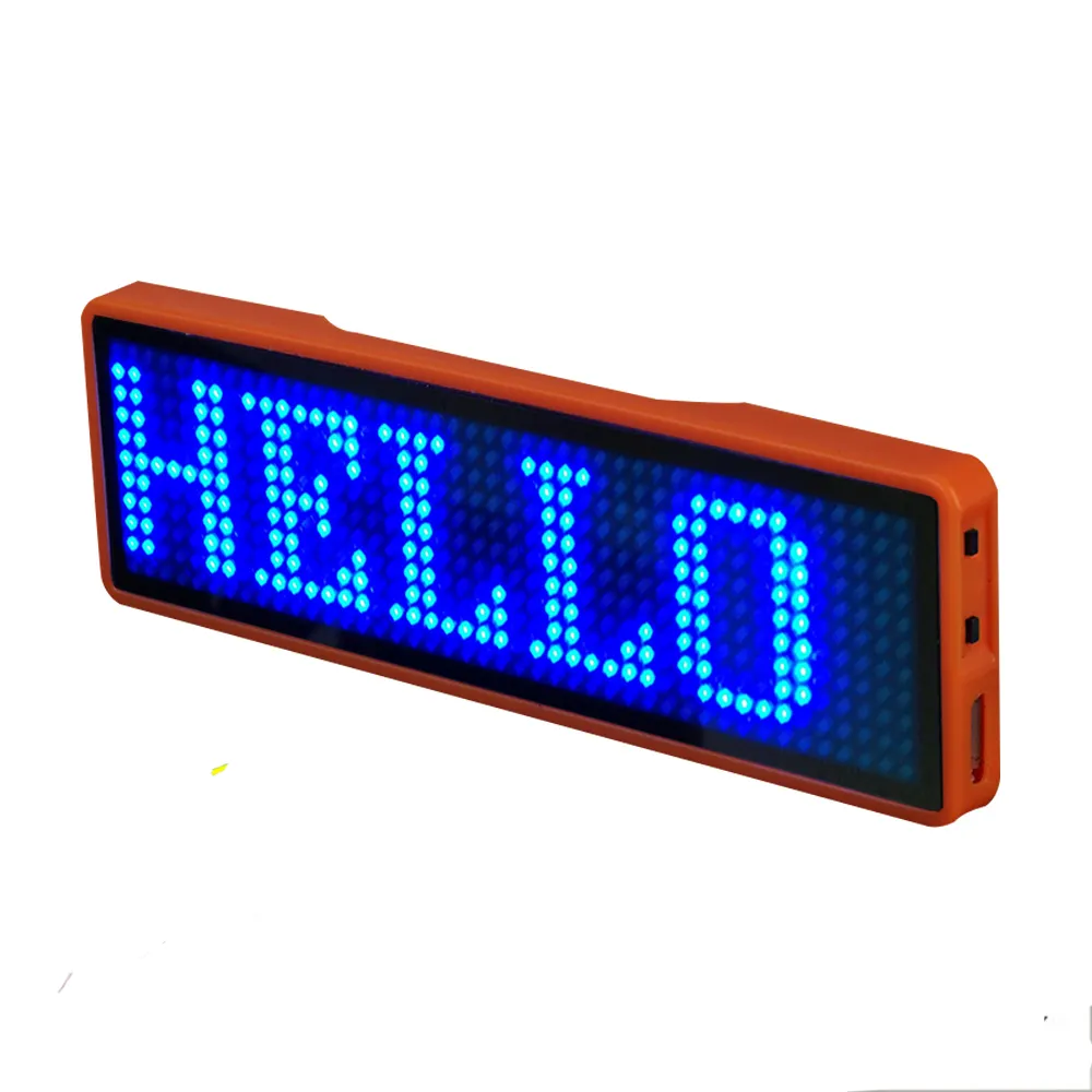 Insigne nominatif lumineux Insigne à broche magnétique avec texte défilant clignotant Affichage électronique LED réutilisable