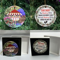 Ornements de Noël en céramique, Cadeau souvenir pour les parents, avec photo par sublimation, pour les événements majeurs parentaux