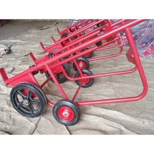 Oil Drum <b>Trolley</b> <b>Four</b> <b>Wheel</b> Steel Industrial Heavy Duty Red Powder Coated Single Layer - Product Image 1