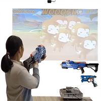 Sistema de Juegos de Proyección Interactiva con Múltiples Puntos de Contacto, Pistola de Juguete de Espuma Suave para Interiores, Dispositivo de Juego Interactivo de Disparos en la Pared
