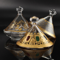 Tajine en Verre Personnalisé, Style Arabe, Marocain, Mini Tajine, Lot de 4 Pièces