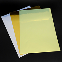 Autoadhesivo metálico de aluminio imprimible por inyección de tinta a prueba de agua 8,5x11 pulgadas A4 papel adhesivo PET dorado cepillado para impresora de inyección de tinta