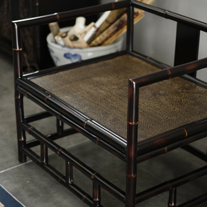 Bamboo Ming Style Zen <b>Chair</b> Antique Living Room <b>Chair</b> For Tea Room And Office Use - Product Image 4