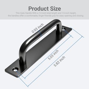 Poignée de porte de grange de 5,8 pouces, poignée de porte de qualité supérieure, robuste, noire, poignées de porte coulissantes <span class=keywords><strong>pour</strong></span> armoire de cuisine, salle de bain, placard - Product Image 1