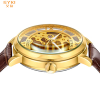 Hochwertige Automatik uhr Mechanische Luxus-Herren uhren aus echtem Leder